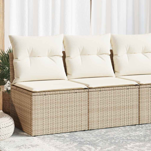 Conjunto de sofás de jardim e almofadas 4 pcs sintético acacia bege rattan D