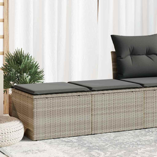 Set sofás jardín y cojines 2 pzas ratán sintético acacia gris D