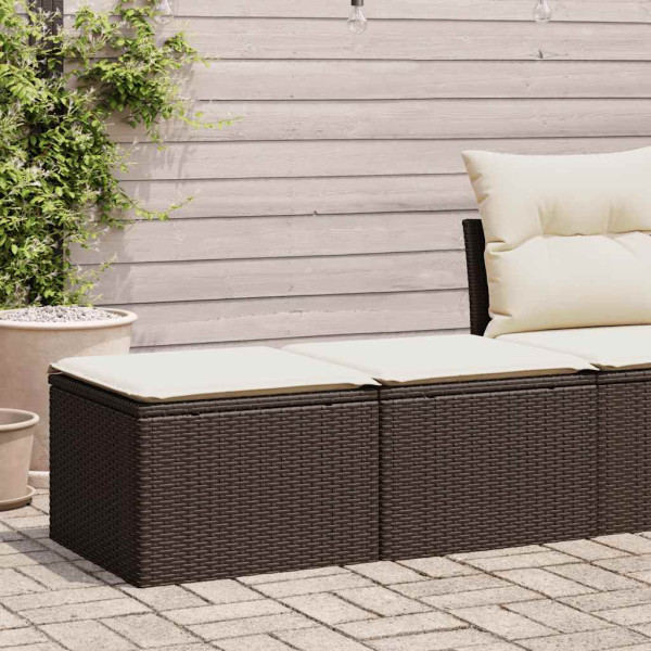 Set sofás jardín y cojines 2 pzas ratán sintético acacia marrón Set sofás jardín y cojines 2 pzas ratán sintético acacia marrón D