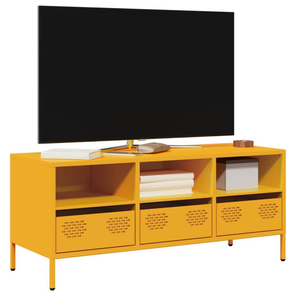 Mueble para TV acero laminado en frío amarillo 101.5x39x43.5 cm D