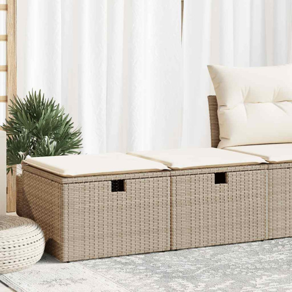 Set sofás jardín y cojines 2 pzas ratán sintético acacia beige Set sofás jardín y cojines 2 pzas ratán sintético acacia beige D