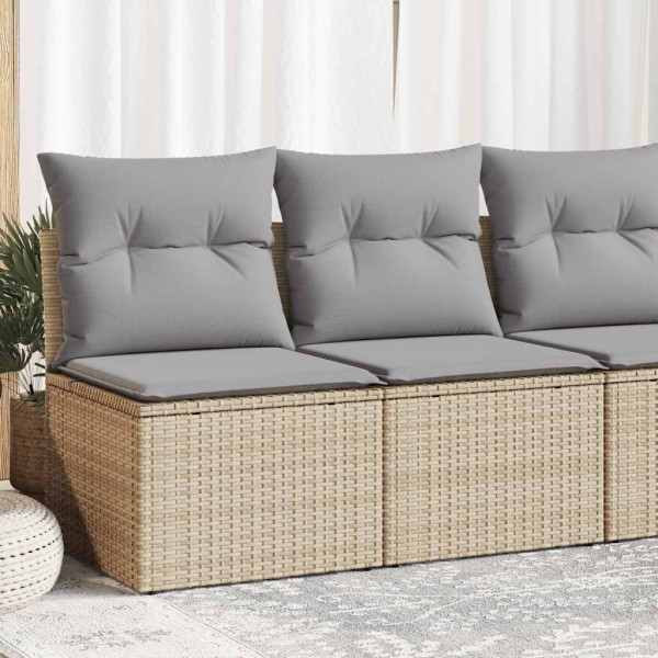 Set sofás jardín y cojines 4 pzas ratán sintético acacia beige Set sofás jardín y cojines 4 pzas ratán sintético acacia beige D