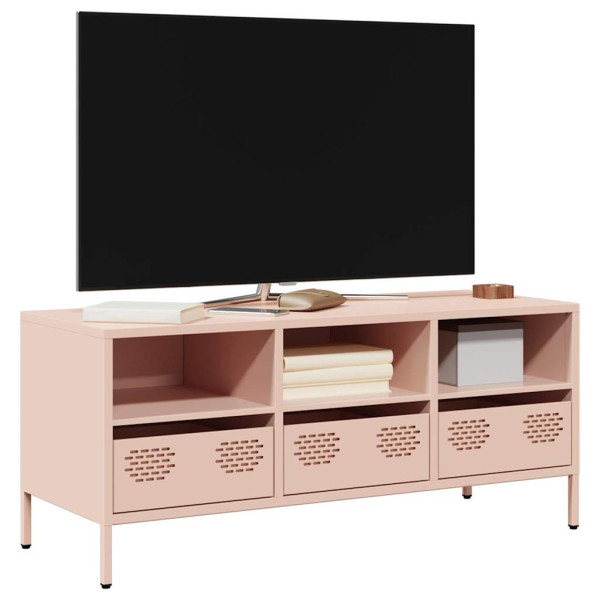 Mobiliário para TV de aço laminado a frio rosa 101.5x39x43.5 cm D