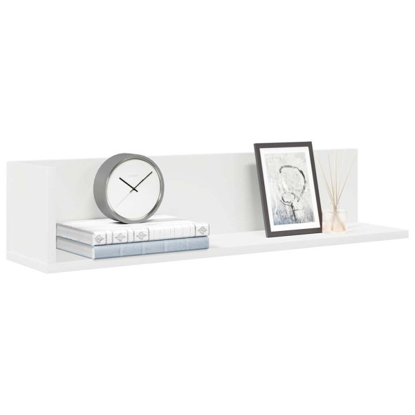 Estante de pared 2 uds madera ingeniería blanco 75x16.5x16.5 cm Estante de pared 2 uds madera ingeniería blanco 75x16.5x16.5 cm D