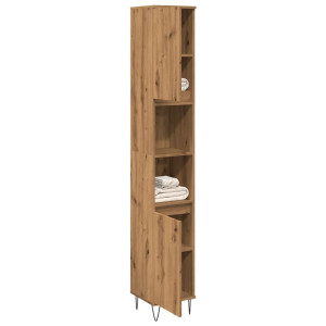 Armario de baño madera contrachapada roble artisan 30x30x190 cm D