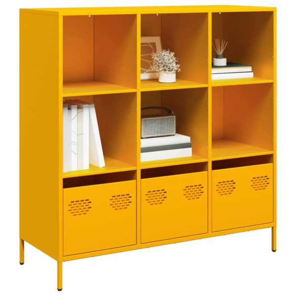 Aparador de acero amarillo mostaza 101.5x39x103.5 cm D