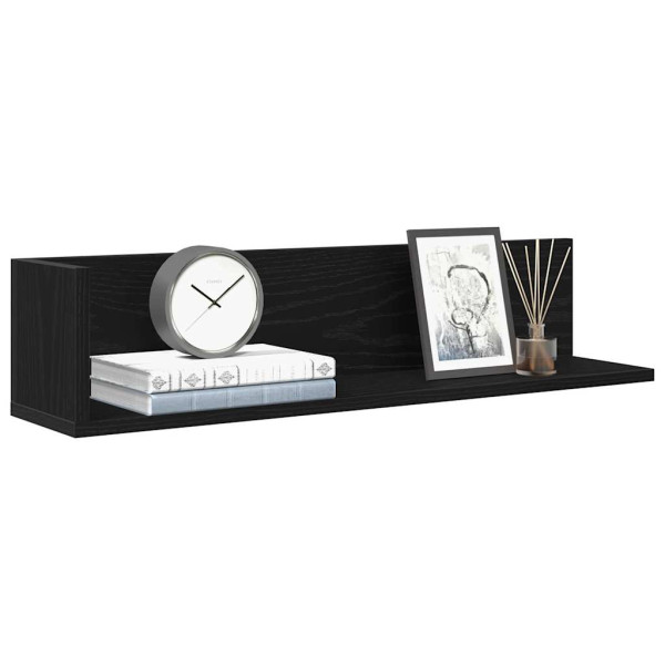 Estantes de pared 2 uds madera ingeniería negro 75x16.5x16.5 cm Estantes de pared 2 uds madera ingeniería negro 75x16.5x16.5 cm D