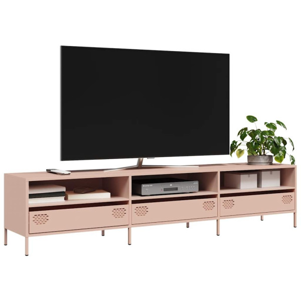 Mueble para TV acero laminado en frío rosa 202x39x43.5 cm D