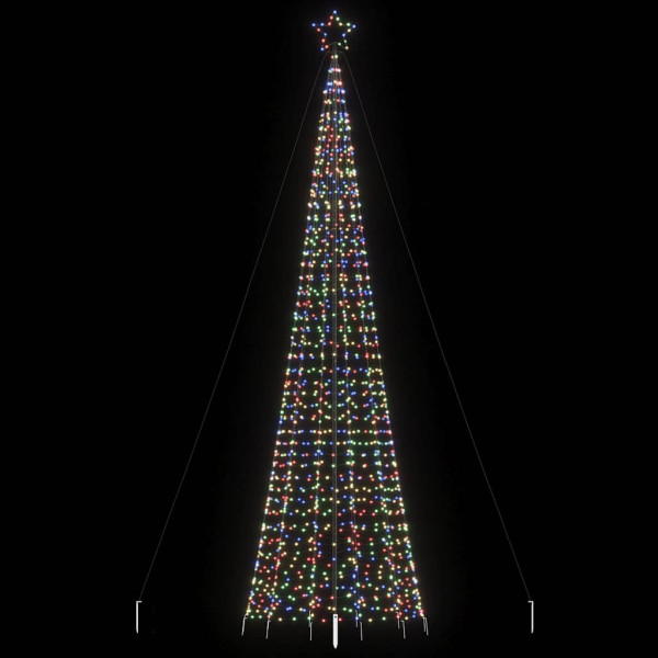 Cone de árvore de Natal com estacas 1534 LEDs cores 500 cm D