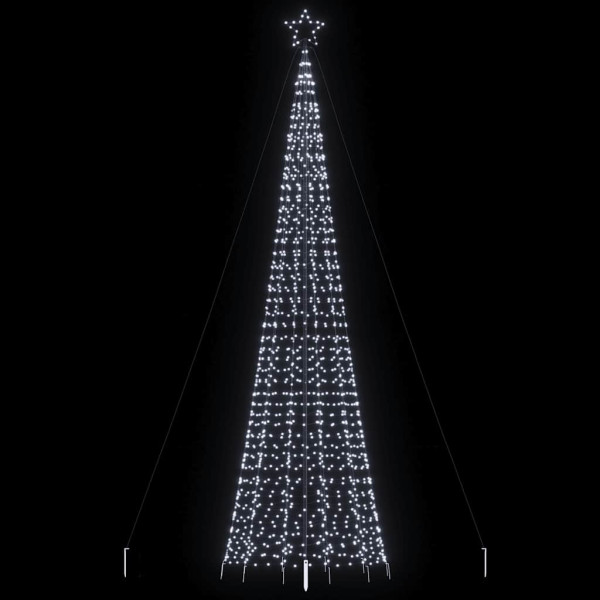 Árbol de Navidad cono con estacas 1534 LEDs blanco frío 500 cm D