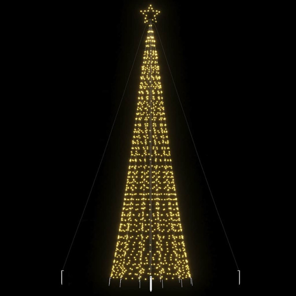 Árbol de Navidad cono con estacas 1534 LEDs blanco cálido 500cm D