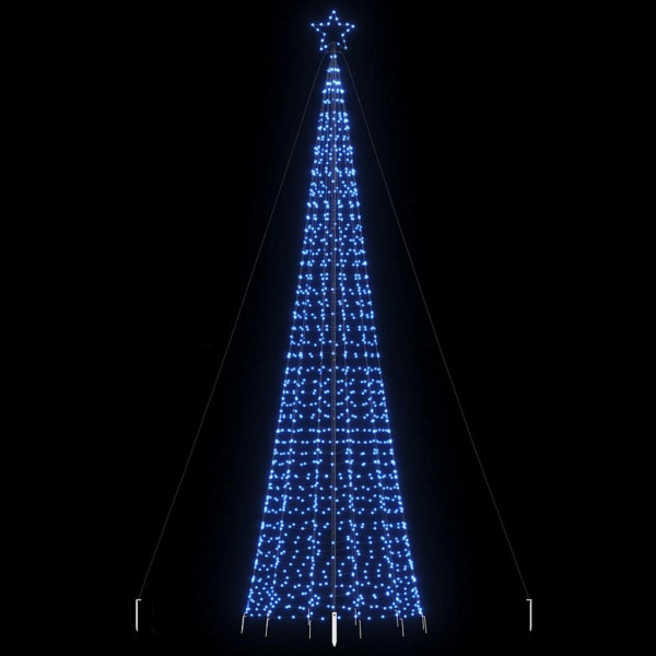 Cone de árvore de Natal com estacas 1534 LEDs azuis 500 cm D