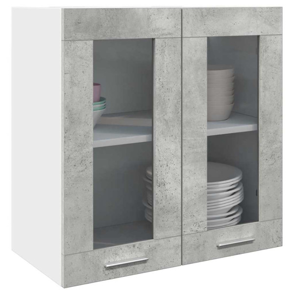 Armario de pared para cocina con puerta cristal gris hormigón D