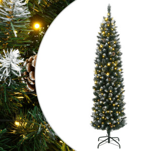 Árbol de Navidad artificial estrecho con 300 LEDs 240 cm D