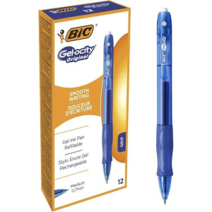 Caja de bolígrafos de tinta de gel bic gelocity 526274/ 12 unidades/ azules D