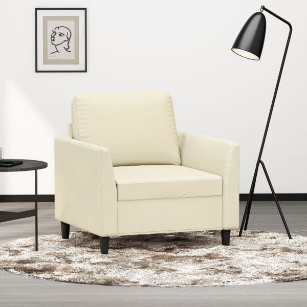 Sillón cuero sintético crema 60 cm Sillón cuero sintético crema 60 cm D