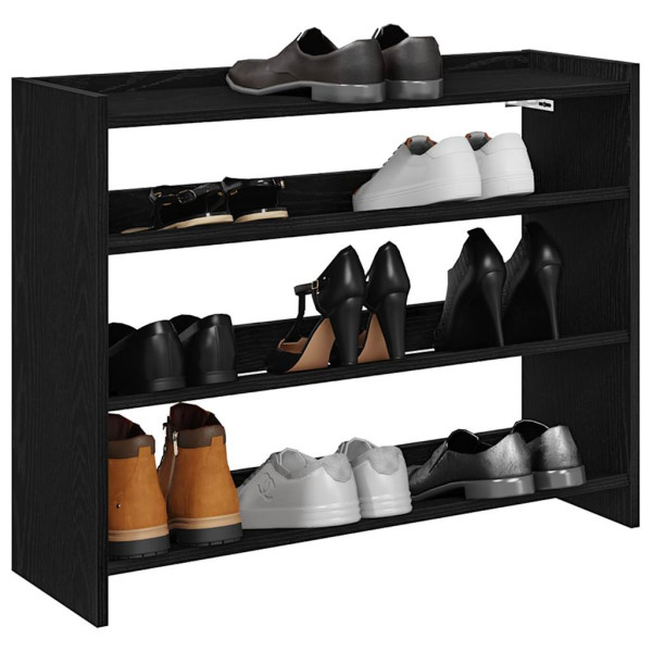 Mueble zapatero madera contrachapada negro 80x25x62 cm D