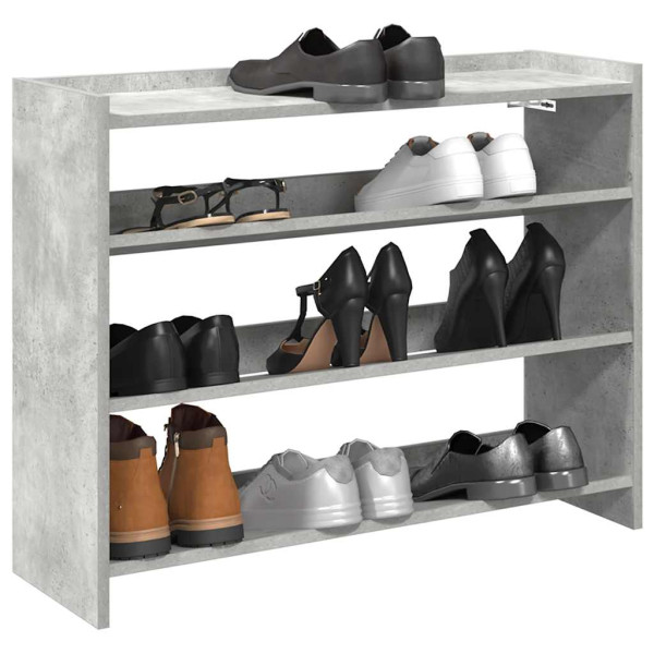 Mueble zapatero madera contrachapada gris hormigón 80x25x62 cm D