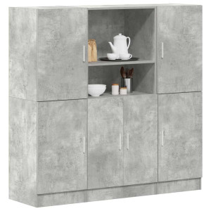 Set de muebles de cocina 3 pzas madera ingeniería gris hormigón D