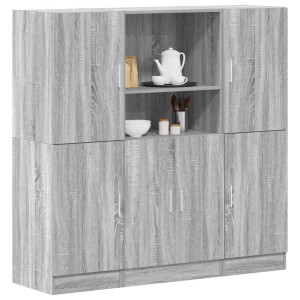 Set de muebles de cocina 3 pzas madera ingeniería gris sonoma D