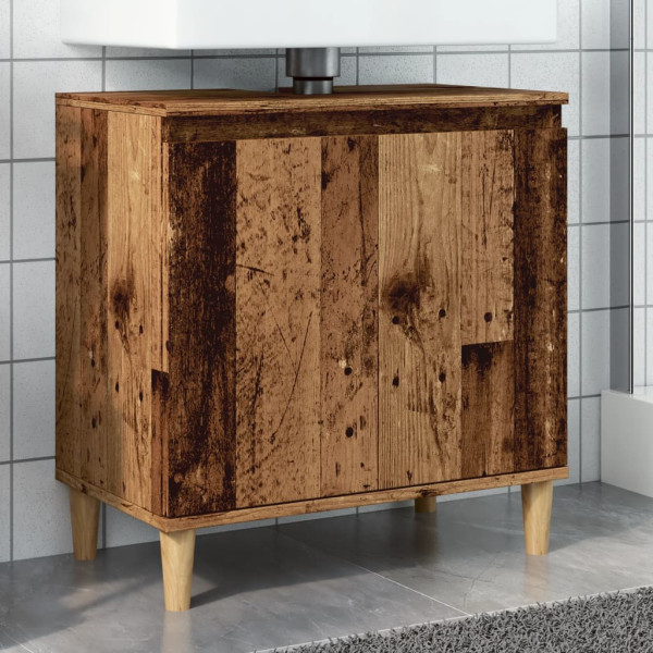 Mueble de lavabo madera de ingeniería envejecida 58x33x60 cm Mueble de lavabo madera de ingeniería envejecida 58x33x60 cm D
