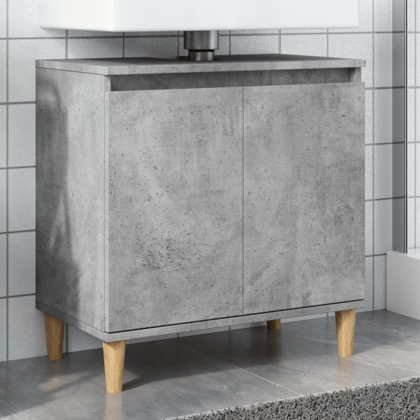 Mueble de lavabo madera contrachapada gris hormigón 58x33x60cm Mueble de lavabo madera contrachapada gris hormigón 58x33x60cm D