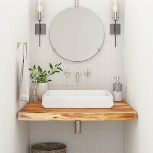 Encimera de baño rectangular madera maciza acacia 70x60x2.5 cm D