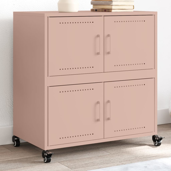 Aparador de acero rosa 68x39x72 cm Aparador de acero rosa 68x39x72 cm D