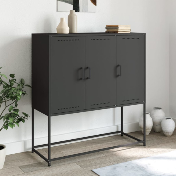 Aparador de acero negro 100.5x39x107 cm D