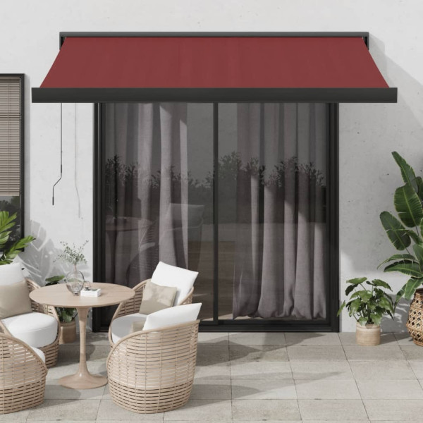 Toldo retráctil manual color burdeos 350x250 cm Toldo retráctil manual color burdeos 350x250 cm D