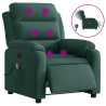 Sillón reclinable de masaje eléctrico terciopelo verde oscuro 2