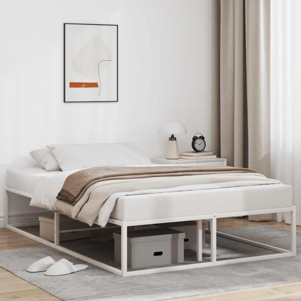 Estructura de cama sin colchón de metal blanco 120x200 cm Estructura de cama sin colchón de metal blanco 120x200 cm D