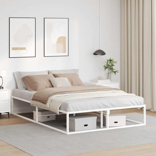 Estructura cama sin colchón metal blanco 140x200 cm D
