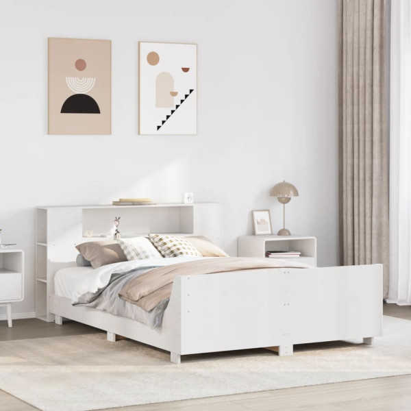 Estructura de cama sin colchón madera maciza de pino 160x200 cm Estructura de cama sin colchón madera maciza de pino 160x200 cm D