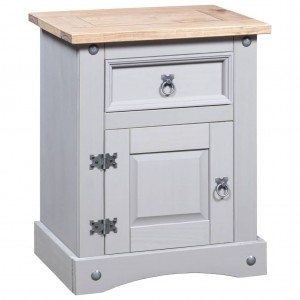 Mesita de noche Corona Range pino mexicano gris 53x39x67 cm D