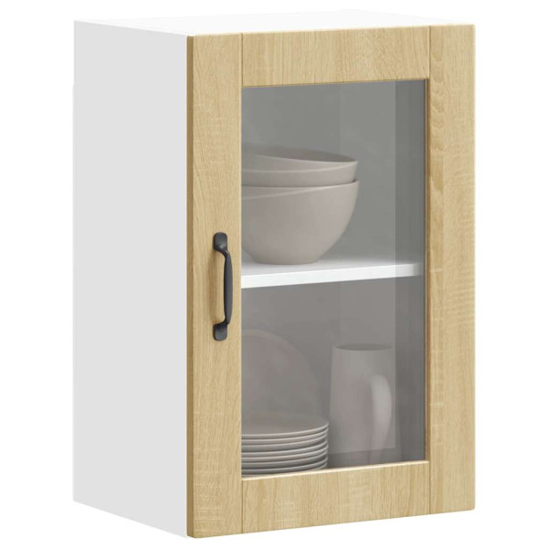 Armario de pared para cocina puerta cristal Porto roble sonoma D