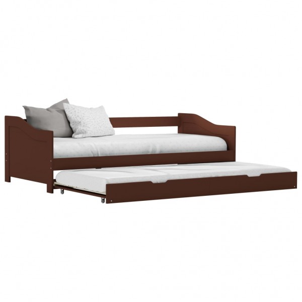 Estructura de sofá cama madera de pino marrón 90x200 cm D