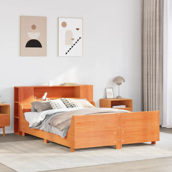 Estructura de cama sin colchón madera maciza marrón 120x190 cm Estructura de cama sin colchón madera maciza marrón 120x190 cm D