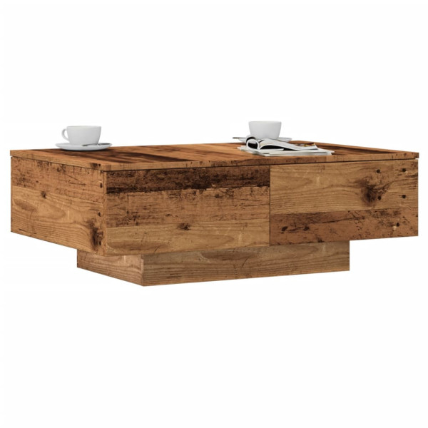 Mesa de centro madera ingeniería madera envejecida 90x60x31 cm D