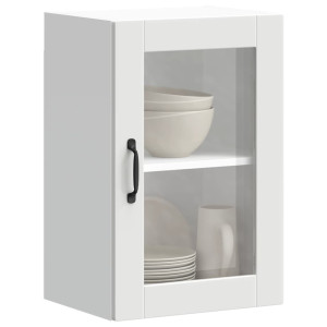 Armario de pared para cocina con puerta de cristal Porto blanco D