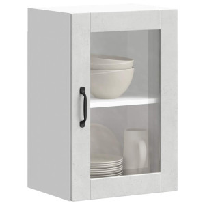 Armario de pared para cocina puerta cristal Porto gris hormigón D