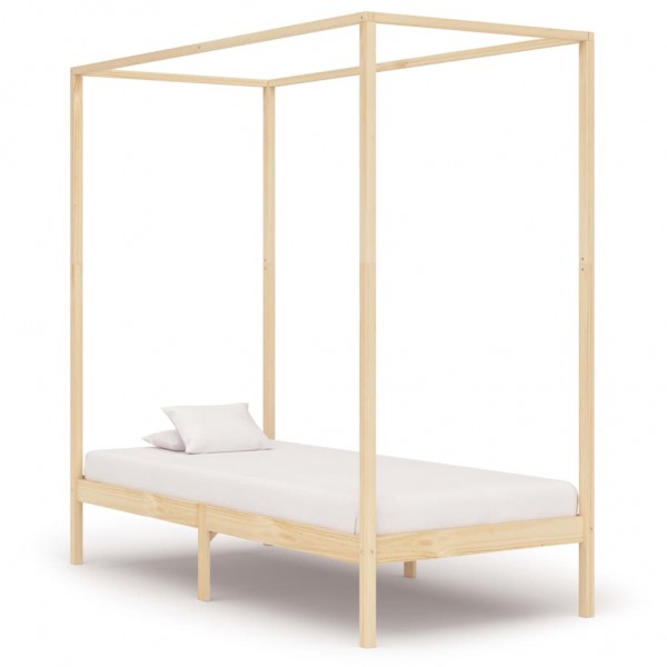 Estrutura de cama com leito de madeira maciça 90x200 cm D