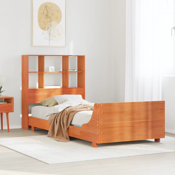 Estructura de cama sin colchón madera maciza marrón 90x190 cm Estructura de cama sin colchón madera maciza marrón 90x190 cm D
