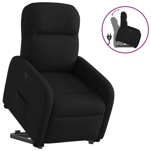 Sillón reclinable elevable tela negro D