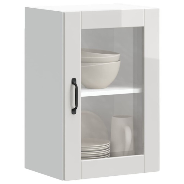 Armario pared para cocina puerta cristal Porto blanco brillante D