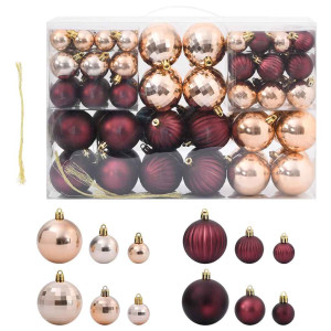 Bolas de Navidad 100 uds color champán y marrón oscuro Ø3/4/6cm D