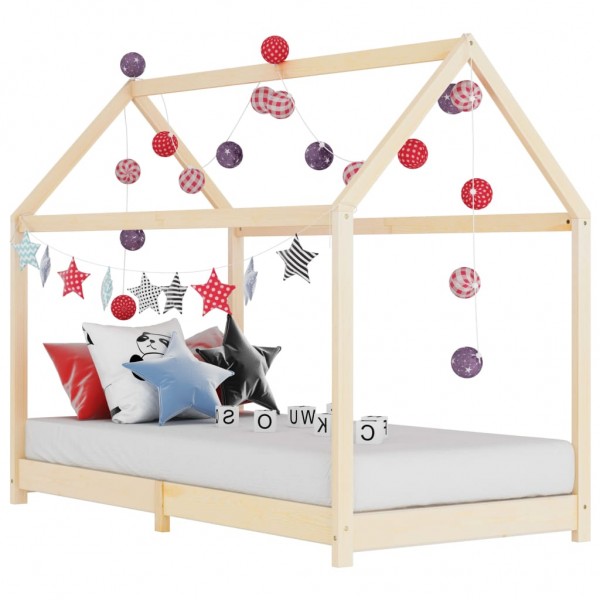 Estrutura de cama infantil de madeira maciça de pinho 80x160 cm D