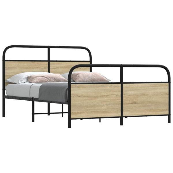 Estructura de cama sin colchón 120x190 cm madera roble Sonoma D
