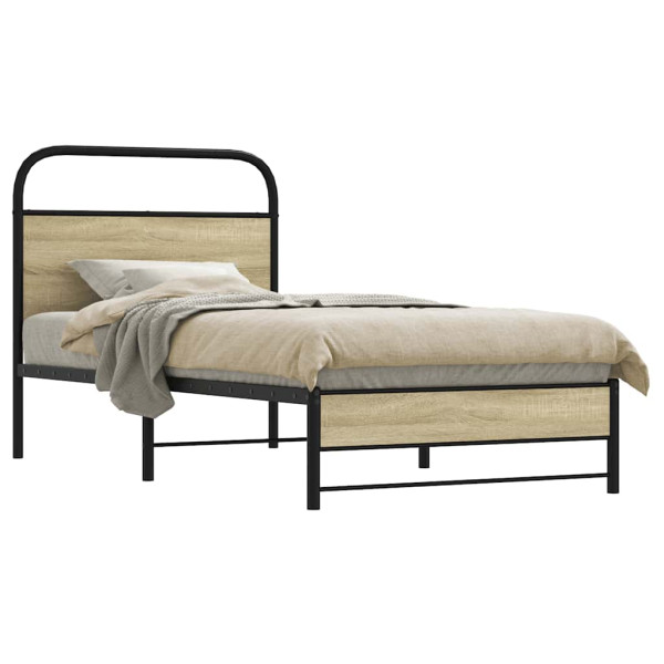 Estructura de cama sin colchón 75x190 cm madera roble Sonoma Estructura de cama sin colchón 75x190 cm madera roble Sonoma D