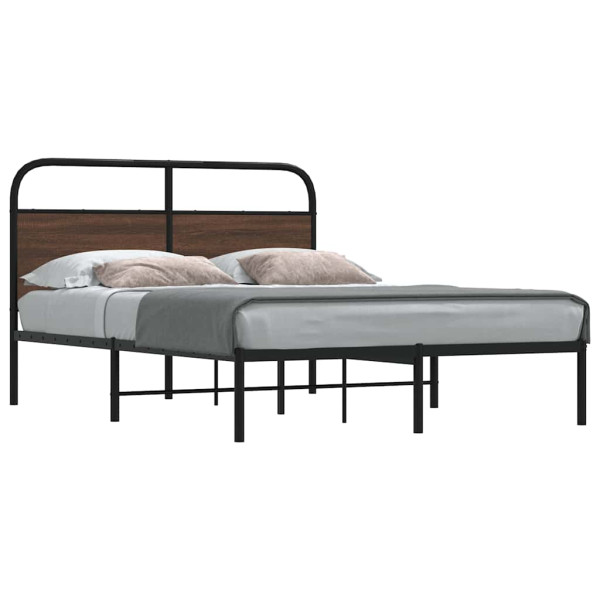 Estructura de cama sin colchón 140x200 cm madera marrón roble Estructura de cama sin colchón 140x200 cm madera marrón roble D